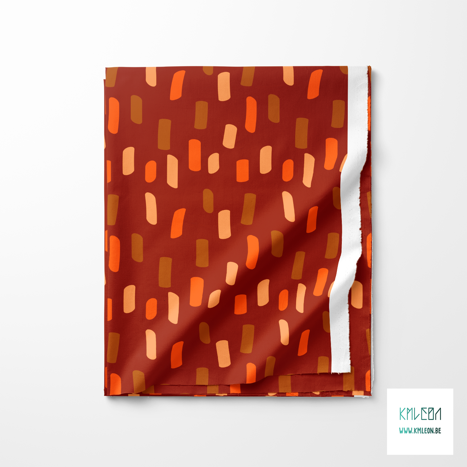 Beige, brown and orange irregular stripes fabric