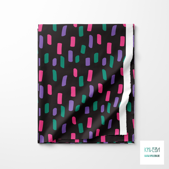 Purple, green and pink irregular stripes fabric