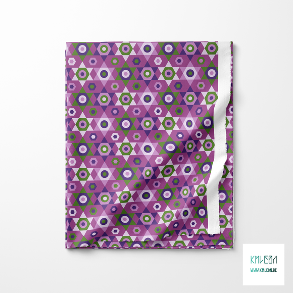 Purple and green stars fabric