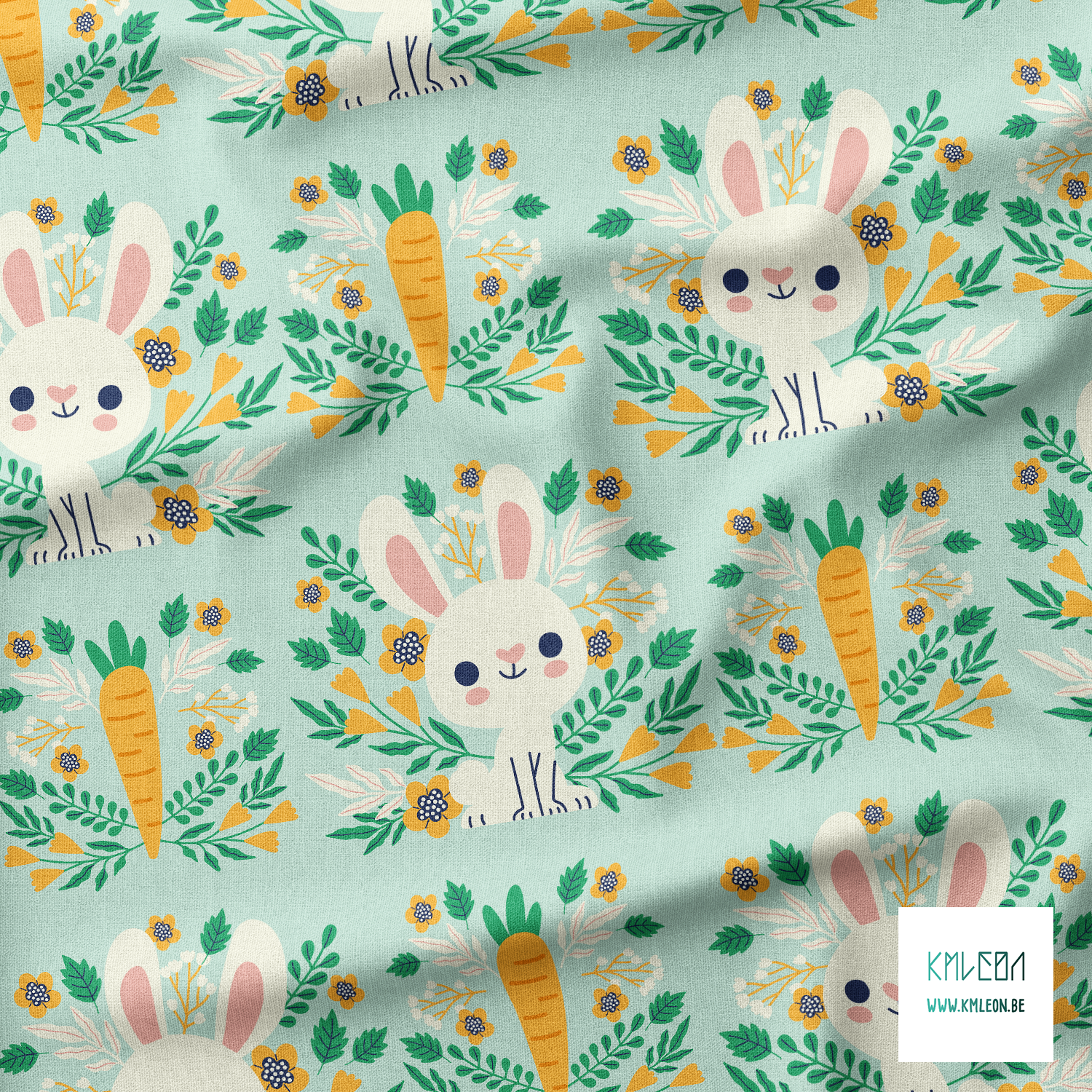 Bunnies and carrots fabric