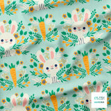 Bunnies and carrots fabric