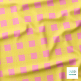 Pink and yellow gingham fabric