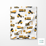 Construction cranes and trucks fabric