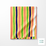 Blue, green and pink stripes fabric