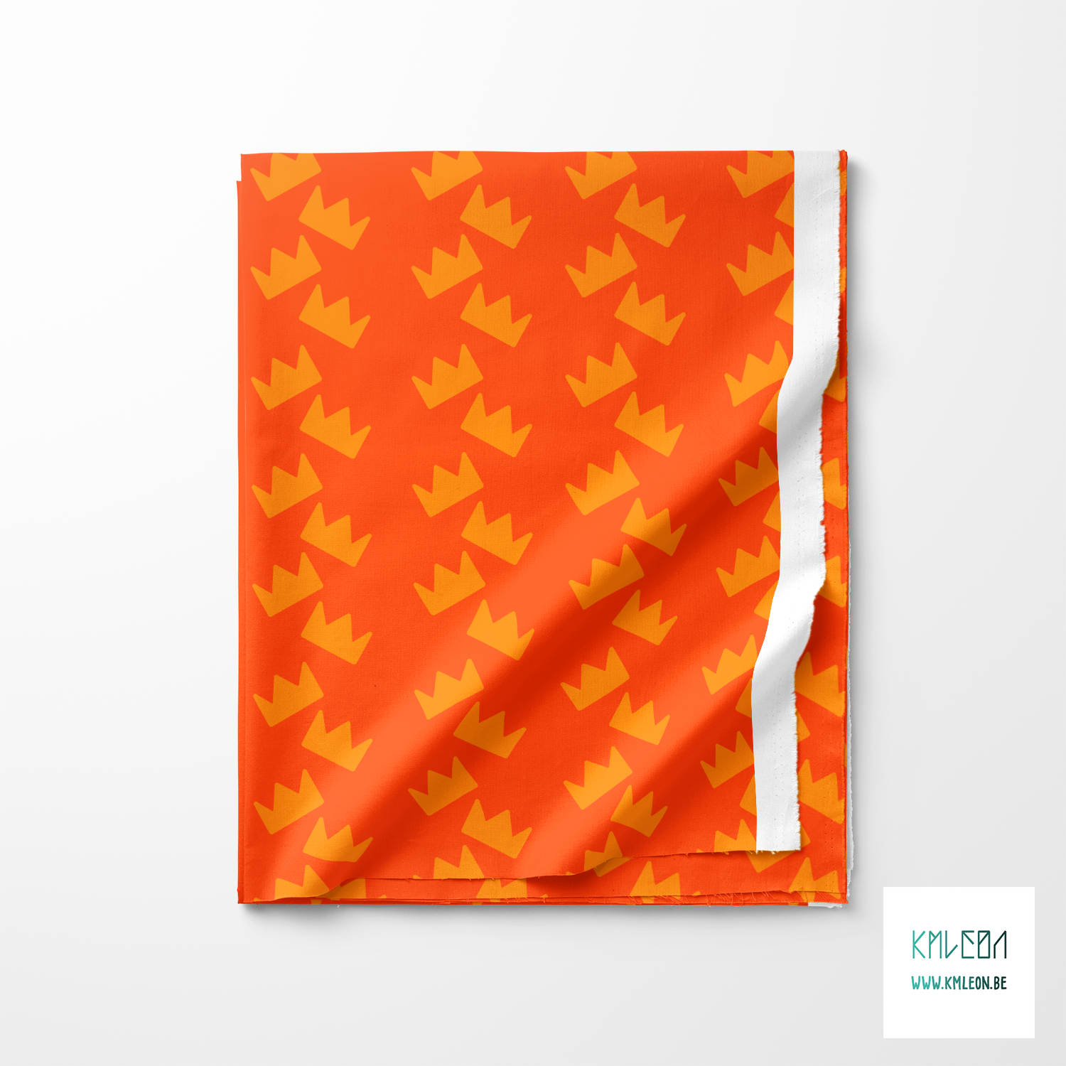 Orange crowns fabric