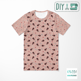 Ladybugs and flowers cut and sew t-shirt