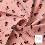 Ladybugs and flowers fabric