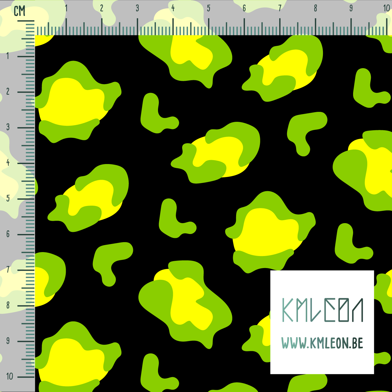 Yellow and slime green leopard print fabric