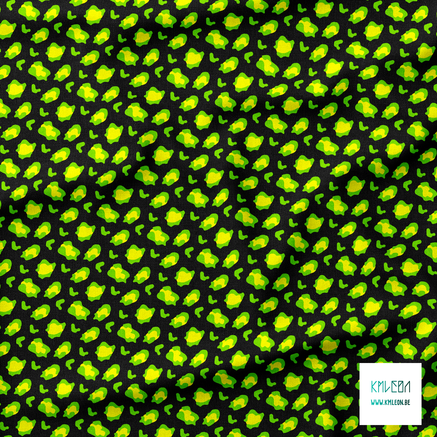 Yellow and slime green leopard print fabric