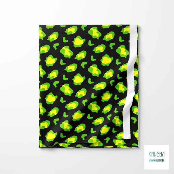 Yellow and slime green leopard print fabric