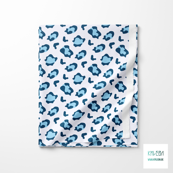 Blue and navy leopard print fabric