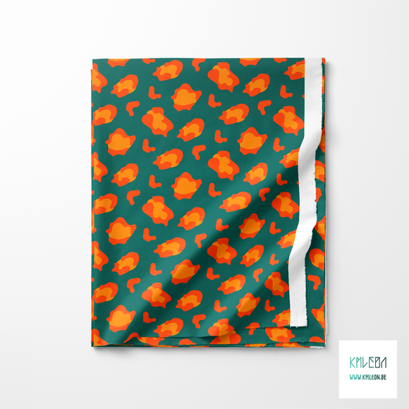 Orange leopard print fabric