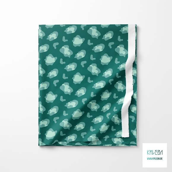 Green leopard print fabric