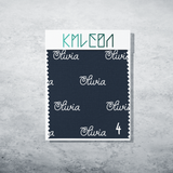 Personalised fabric in dark teal