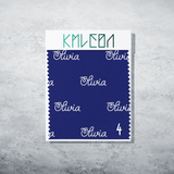 Personalised fabric in dark blue