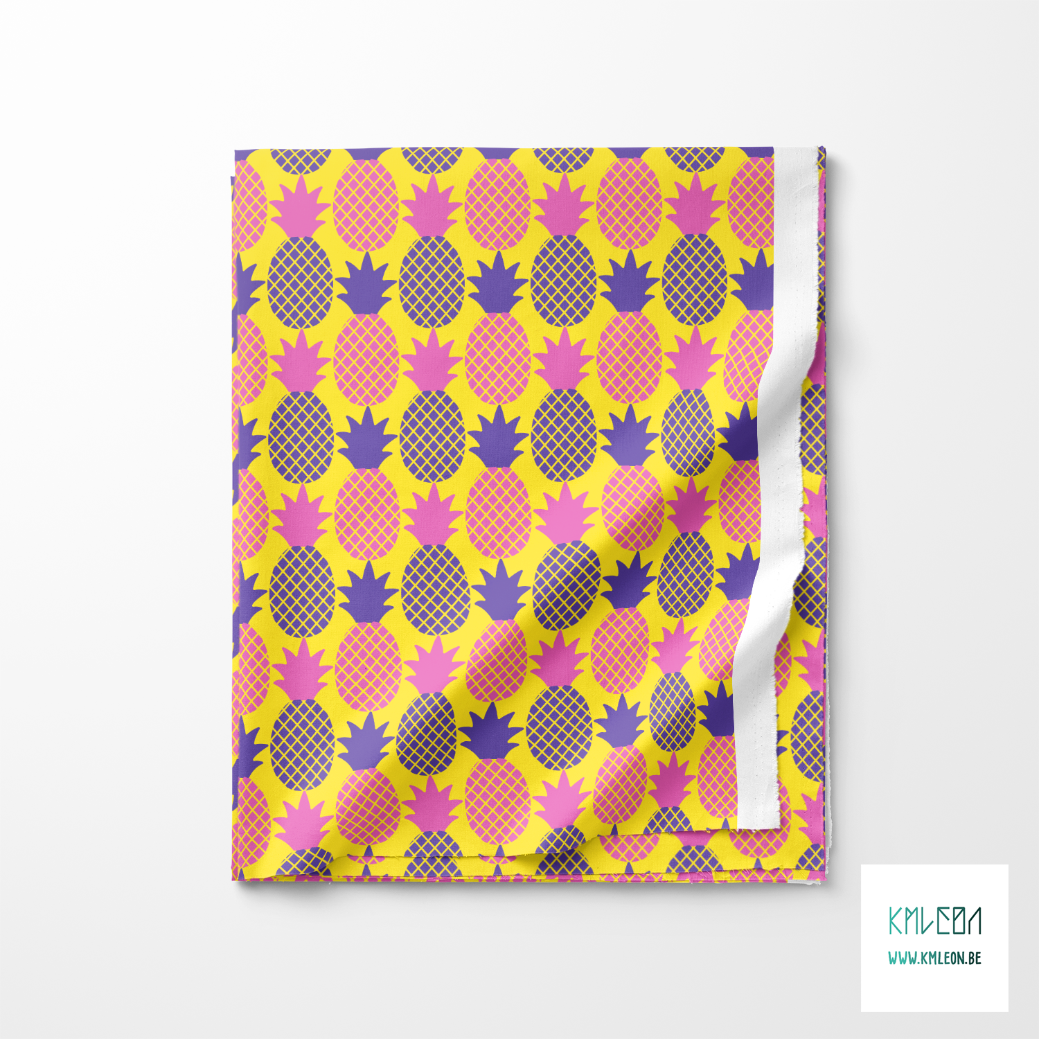 Pink and purple pineapples fabric