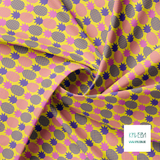 Pink and purple pineapples fabric