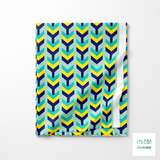 Teal, yellow and blue arrows fabric