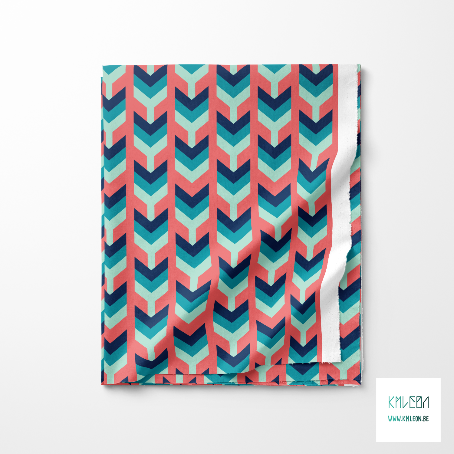 Navy, teal and mint green arrows fabric