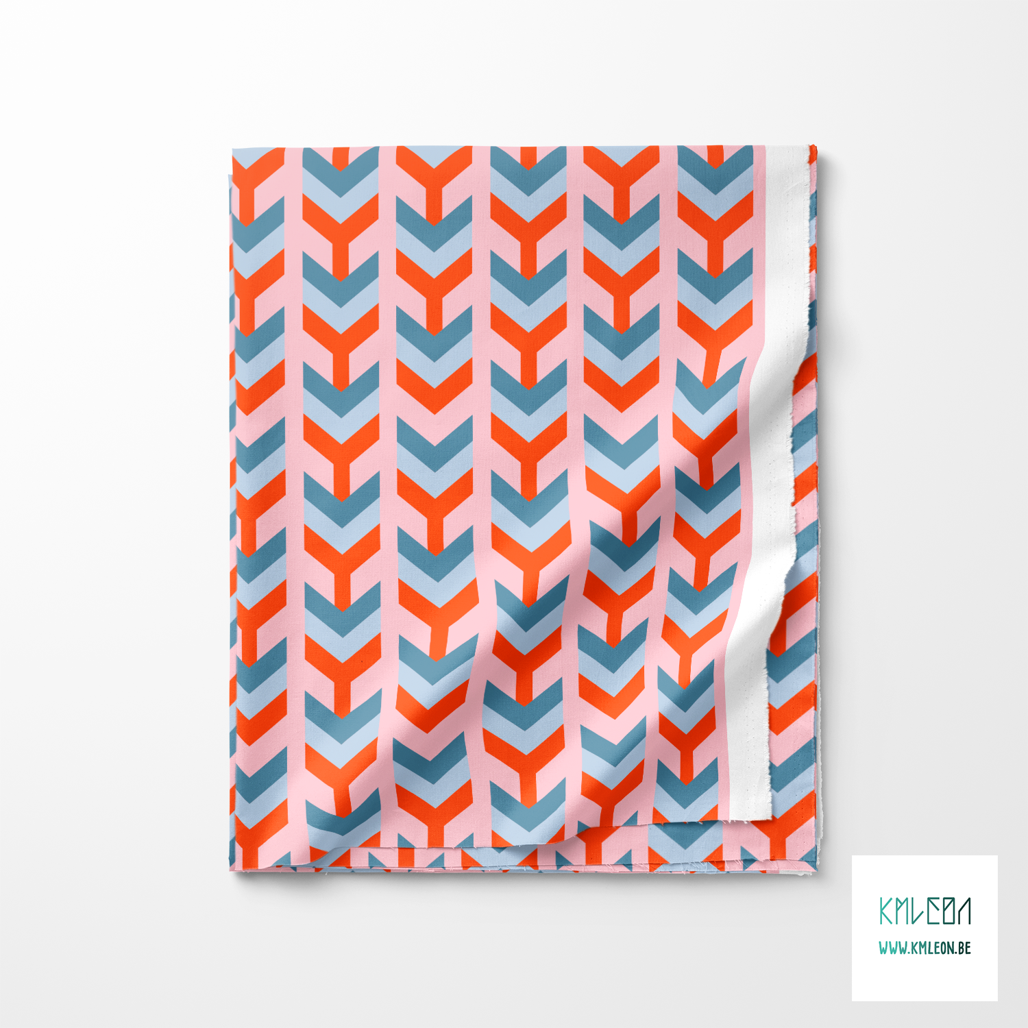 Blue and orange arrows fabric