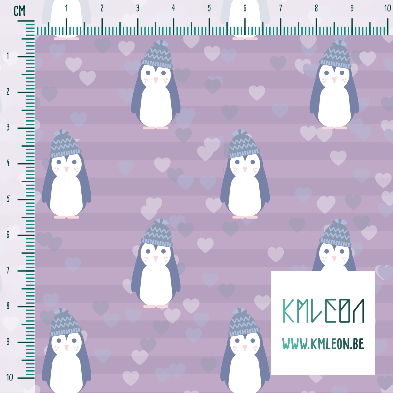 Penguins with hats fabric