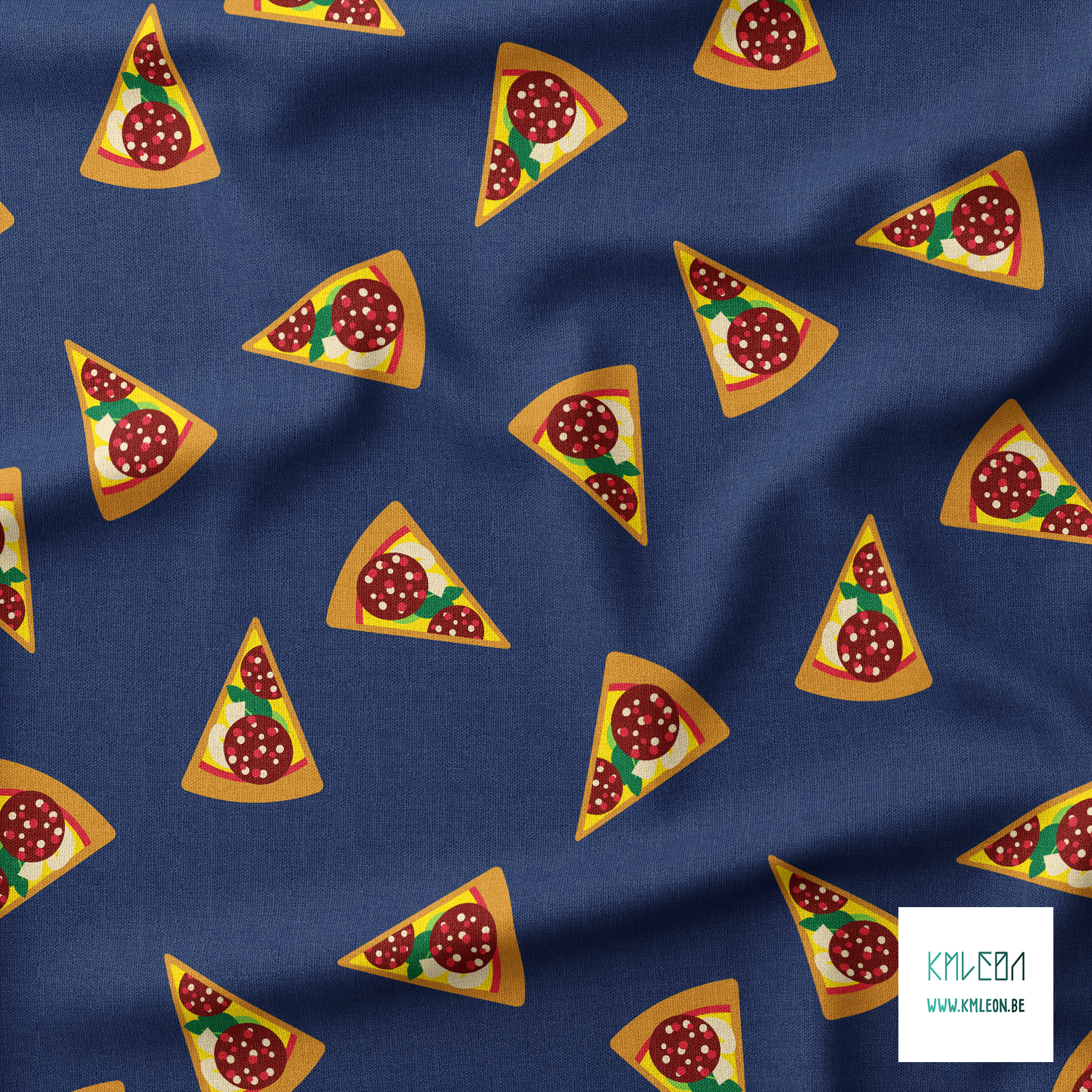 Pieces of pizza fabric