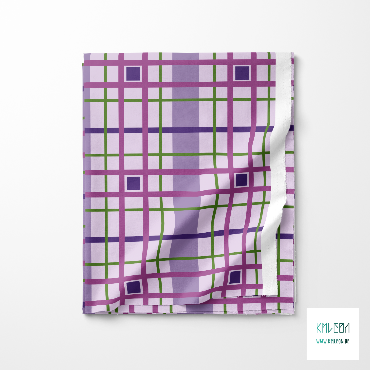 Purple and green plaid fabric