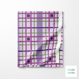 Purple and green plaid fabric