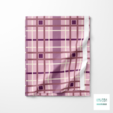 Pink, cream and purple plaid fabric