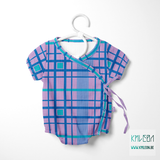 Blue and teal plaid fabric