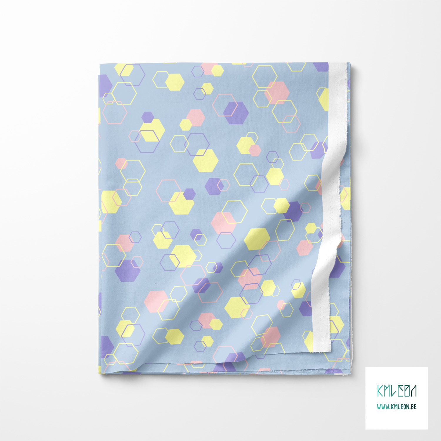 Random pink, yellow and purple octagons fabric