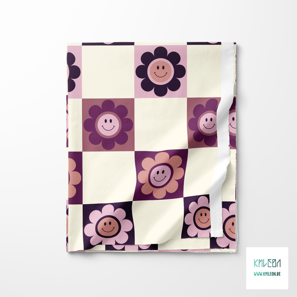 Smiley flowers fabric