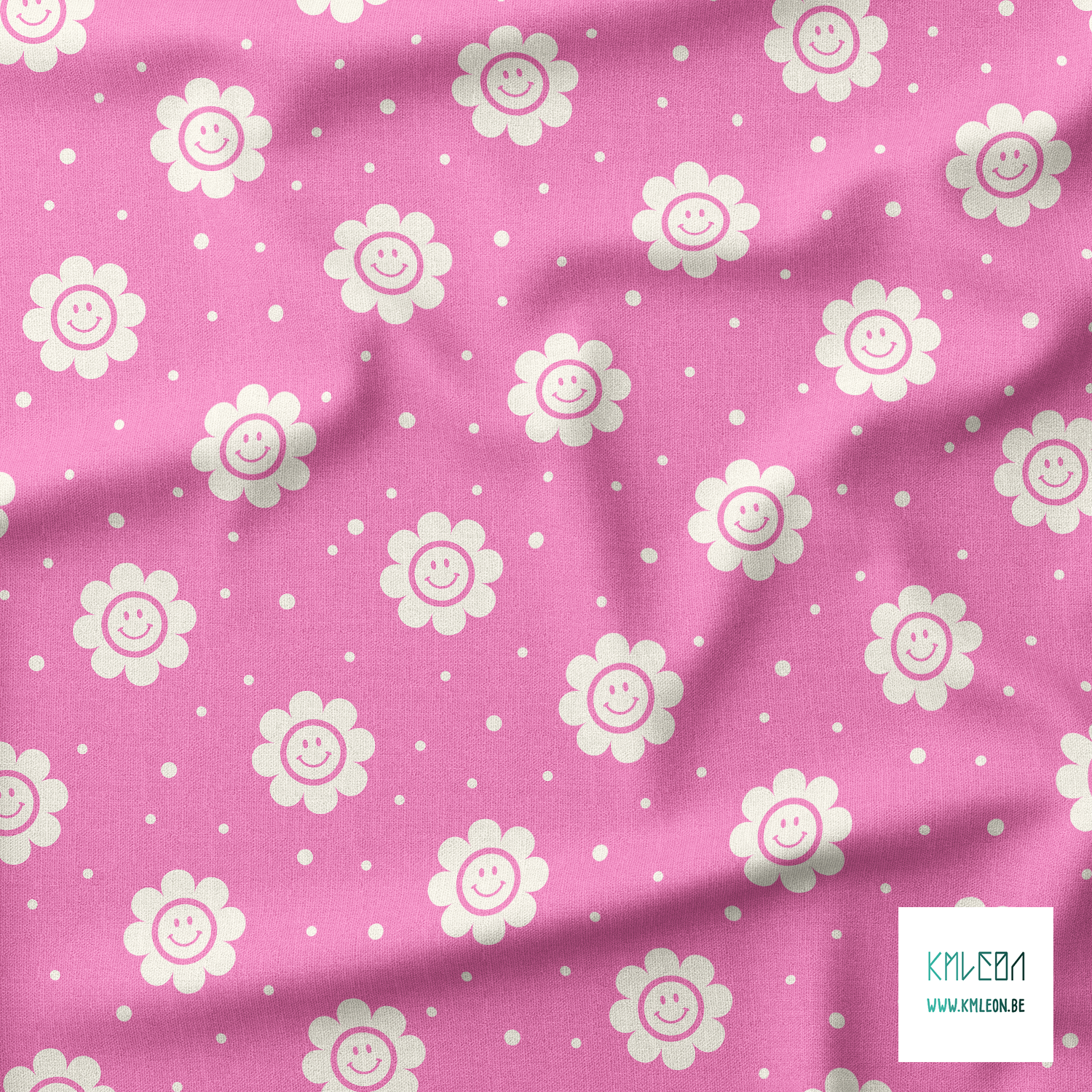 Smiley flowers fabric