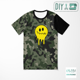 Camouflage and smiley cut and sew t-shirt