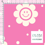 Smiley flowers fabric