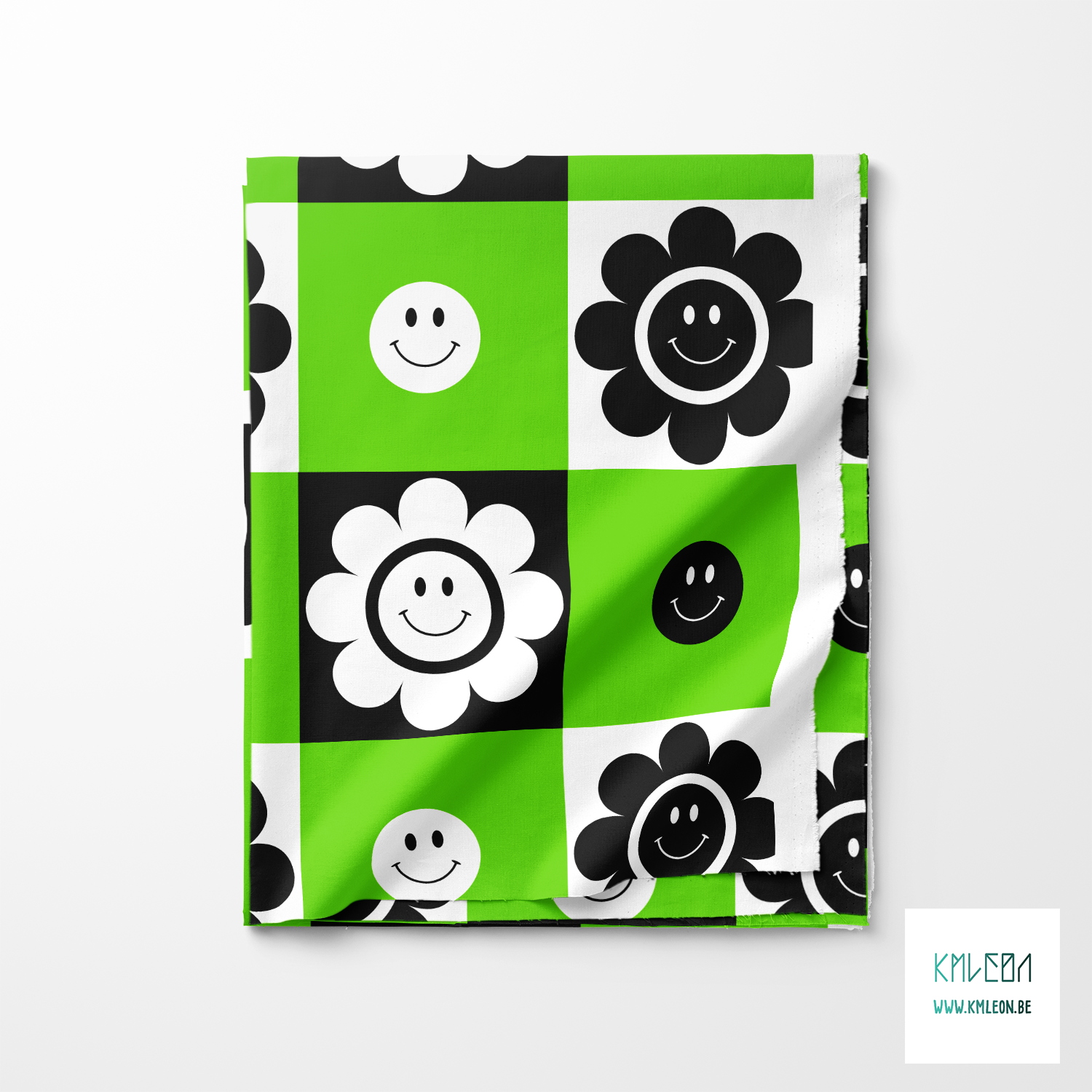 Smiley flowers fabric