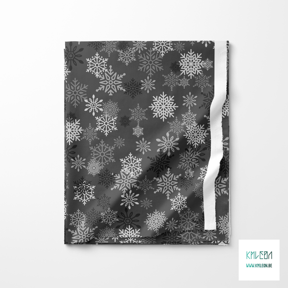 Grey snow stars fabric