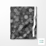 Grey snow stars fabric