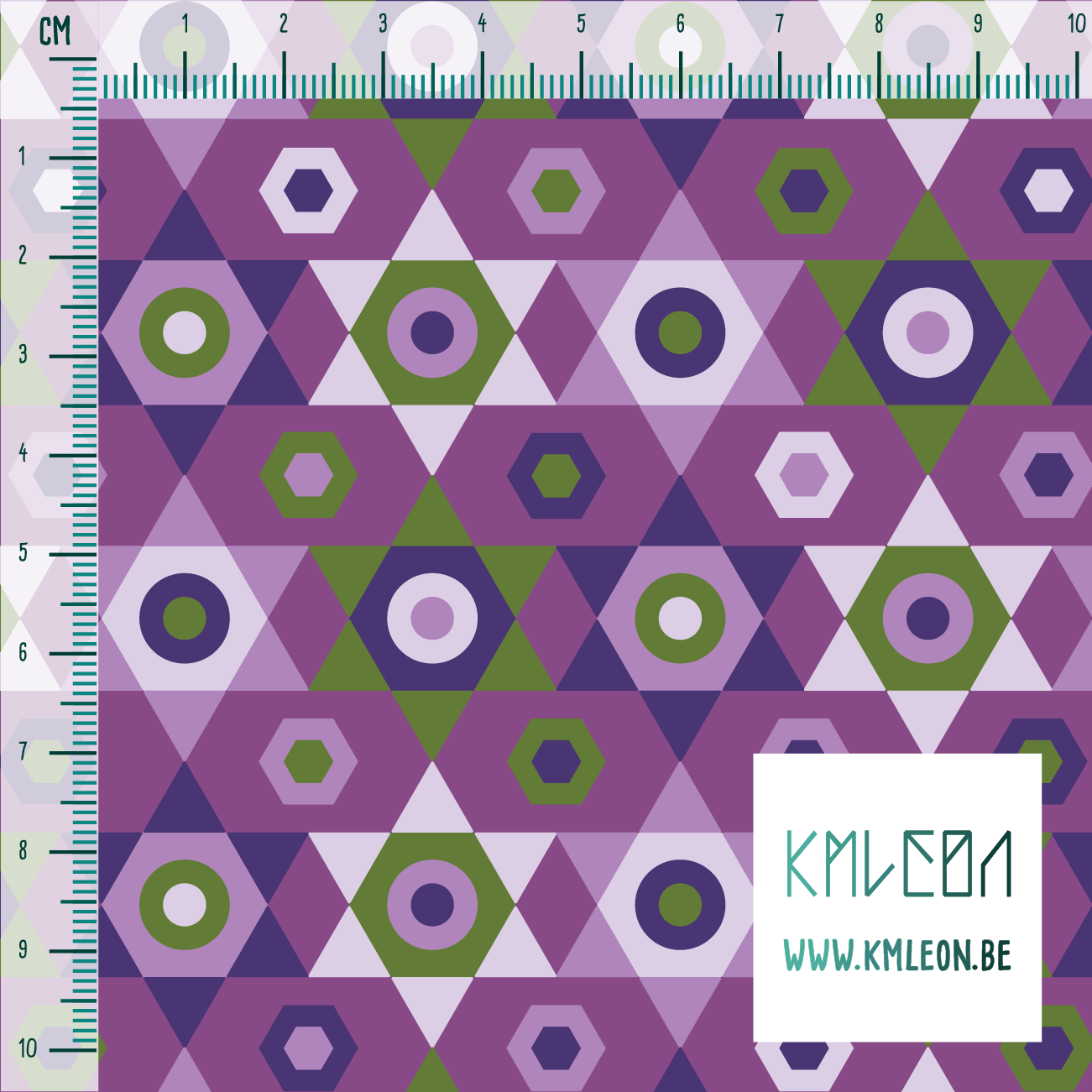 Purple and green stars fabric