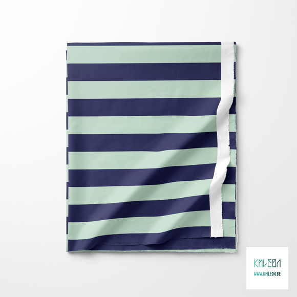 Mint and blue stripes fabric