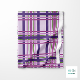 Purple and green tartan fabric