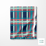 Pink, teal and mint green tartan fabric