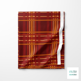 Brown and beige tartan fabric