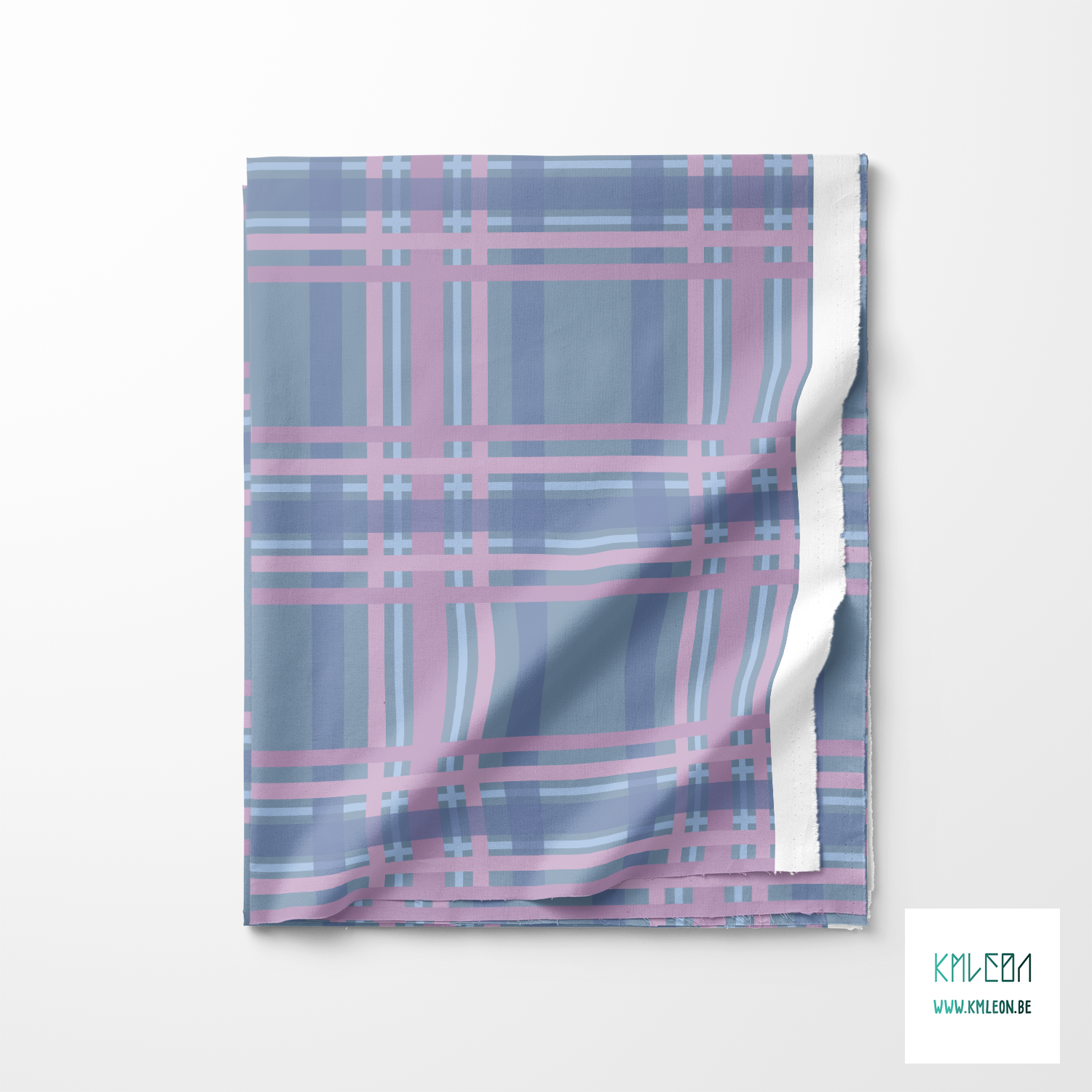 Purple and blue tartan fabric