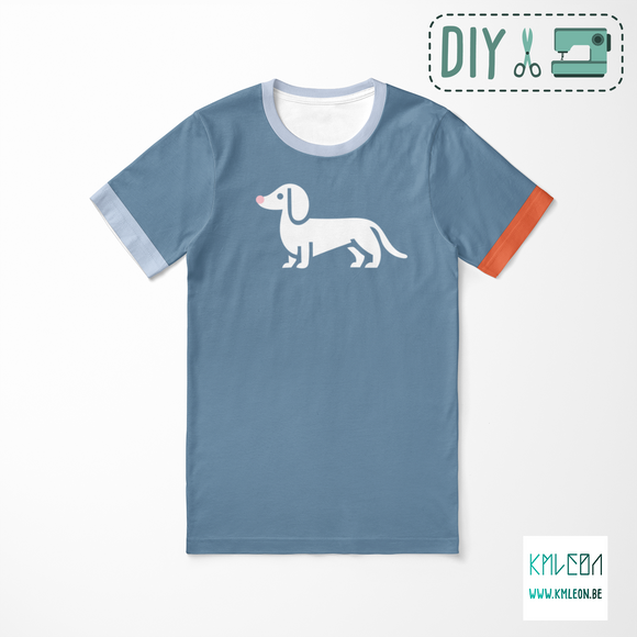 Dachshund cut and sew t-shirt