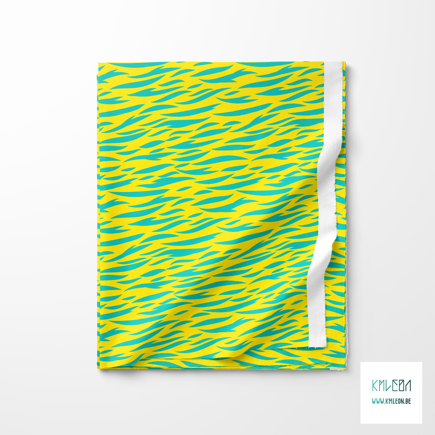 Teal tiger stripes fabric