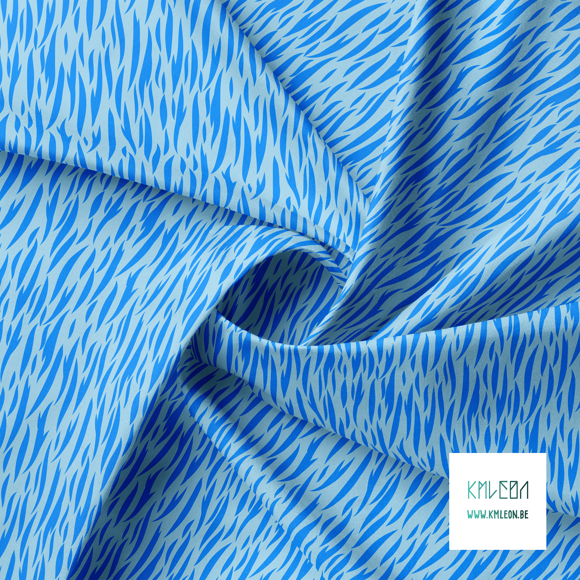 Blue tiger stripes fabric