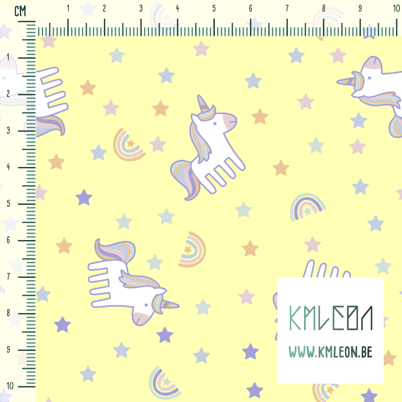 Unicorns, rainbows and stars fabric