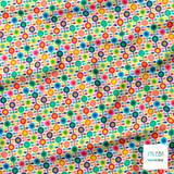 Vibrant multicolour flowers fabric