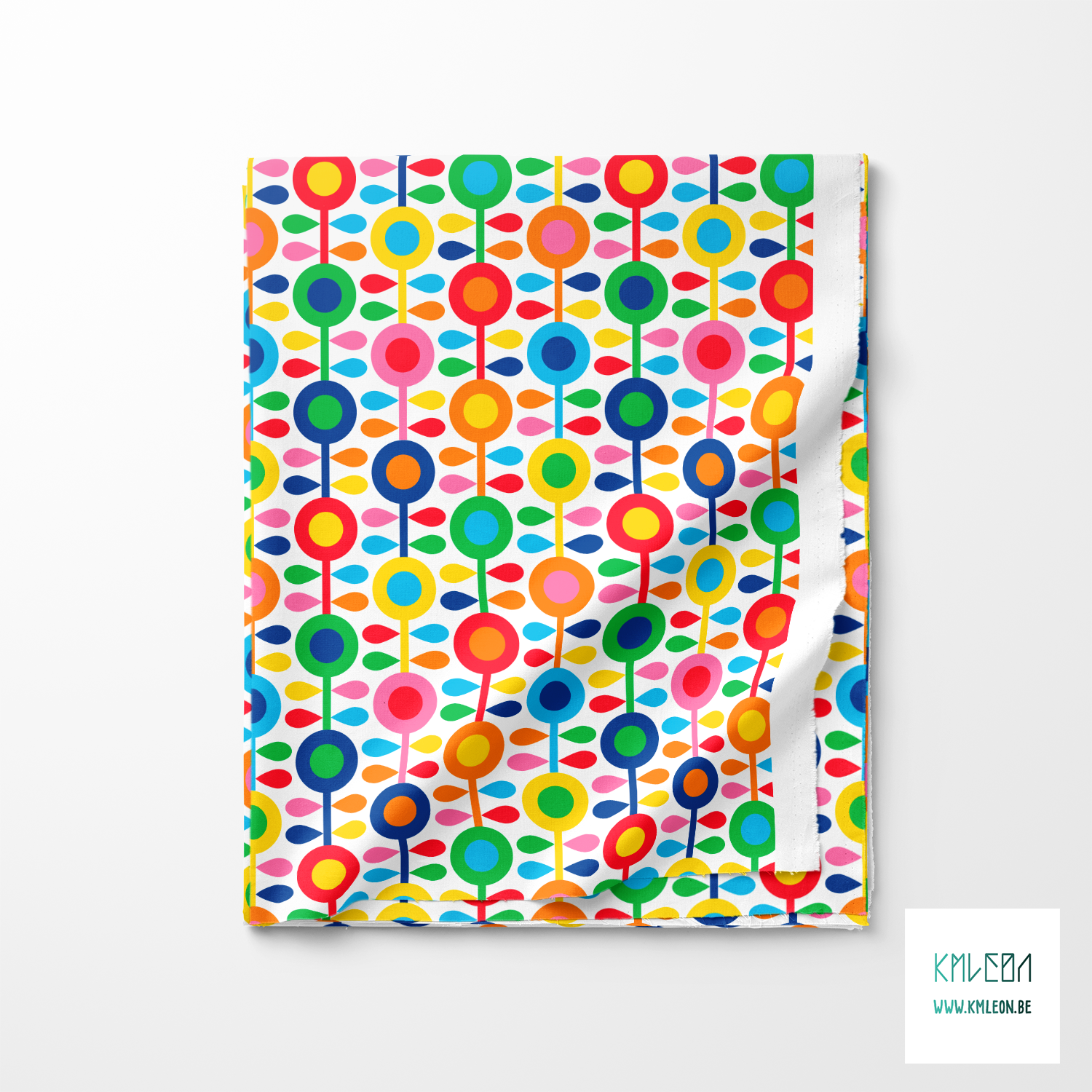 Vibrant multicolour flowers fabric